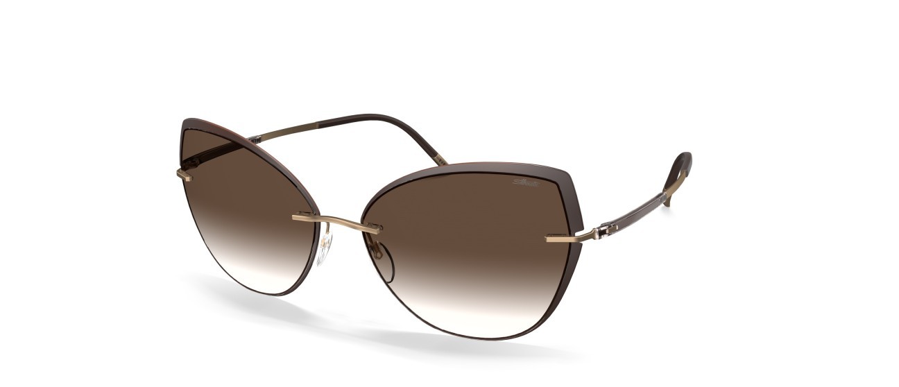Sunglasses Silhouette Accent Shades 08188 6030 color classic brown gradient shape cat eye lenses 6030