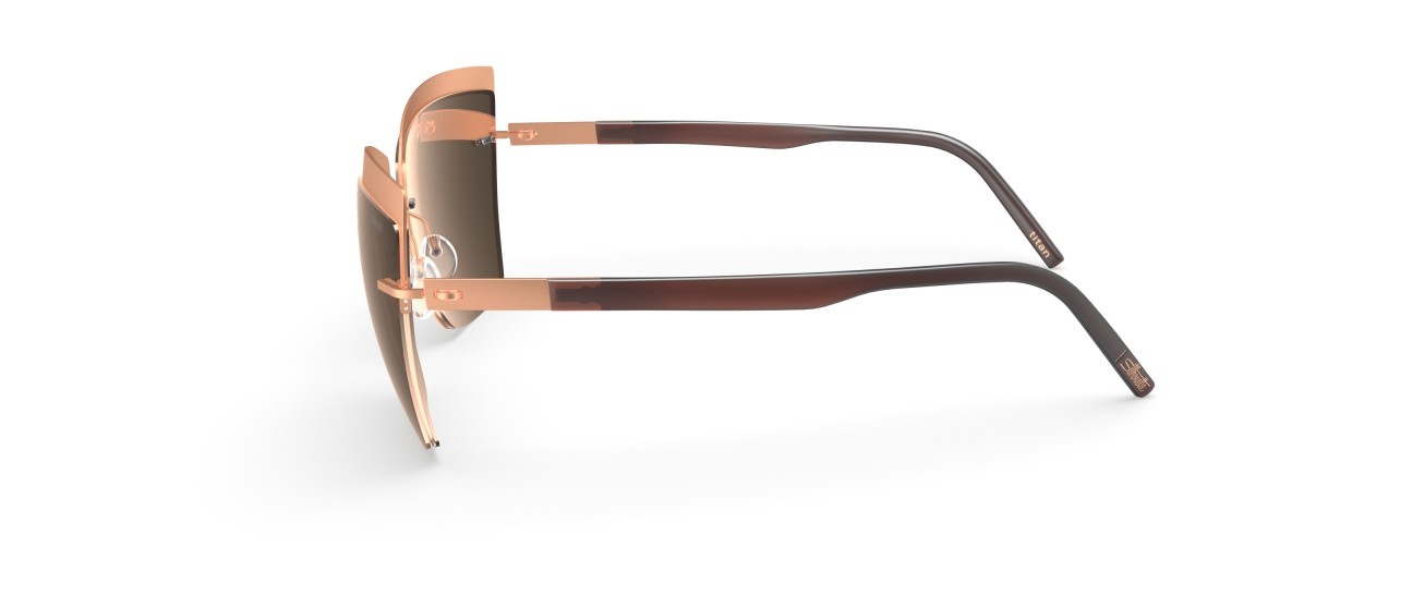 Occhiali da sole Silhouette Accent Shades 08189 3530 colore glossy caramel mirror forma cat eye lenti 3530