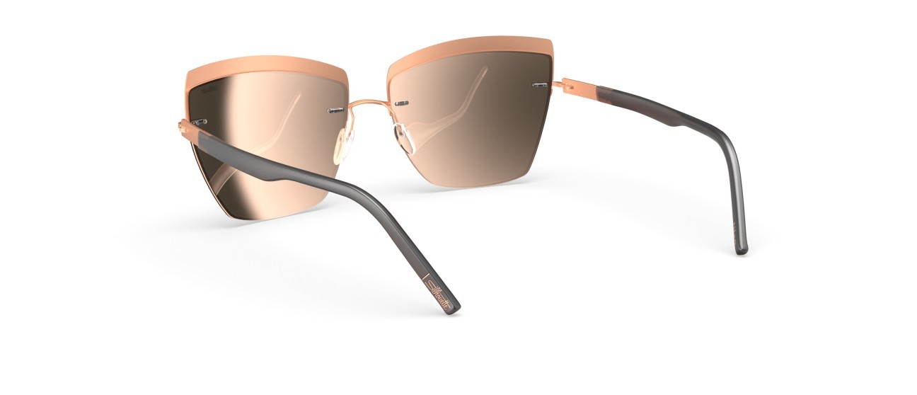 Occhiali da sole Silhouette Accent Shades 08189 3530 colore glossy caramel mirror forma cat eye lenti 3530