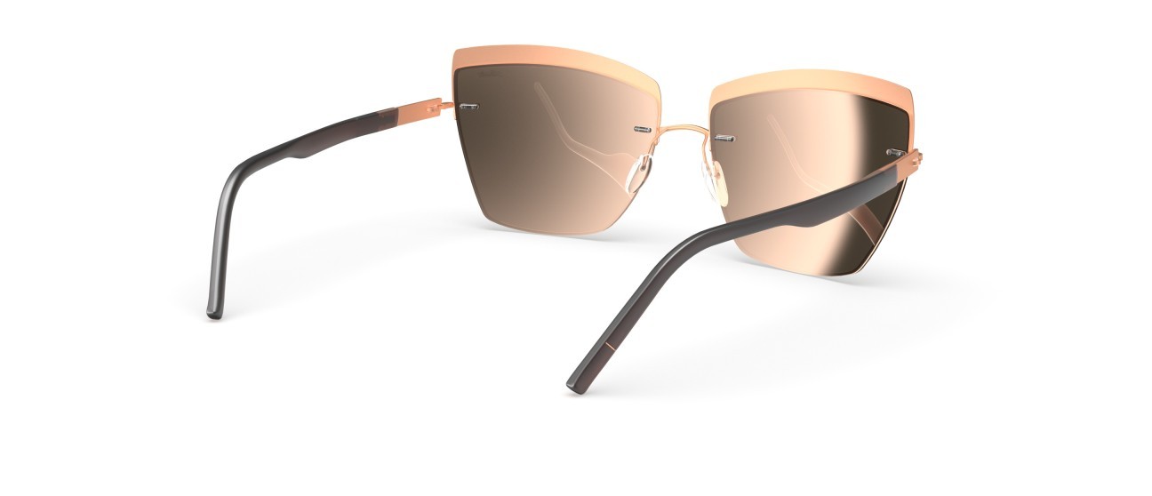 Occhiali da sole Silhouette Accent Shades 08189 3530 colore glossy caramel mirror forma cat eye lenti 3530