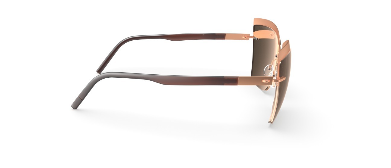 Occhiali da sole Silhouette Accent Shades 08189 3530 colore glossy caramel mirror forma cat eye lenti 3530