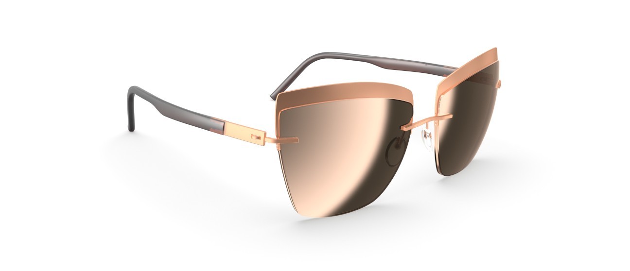 Occhiali da sole Silhouette Accent Shades 08189 3530 colore glossy caramel mirror forma cat eye lenti 3530
