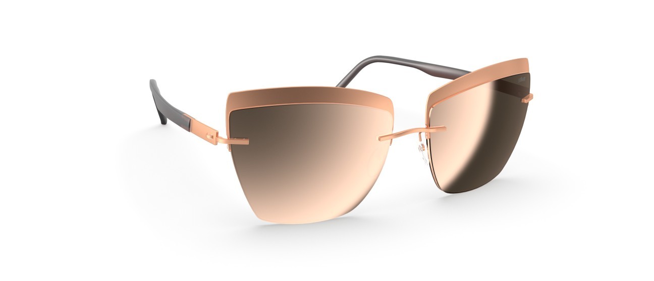 Occhiali da sole Silhouette Accent Shades 08189 3530 colore glossy caramel mirror forma cat eye lenti 3530