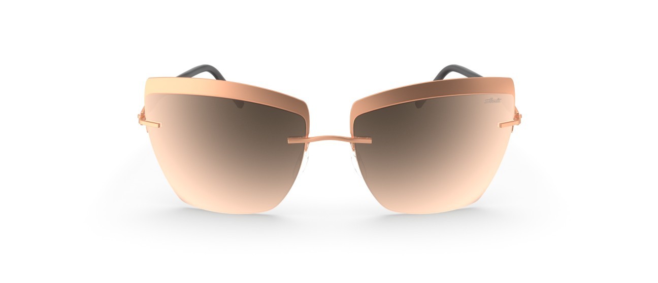 Occhiali da sole Silhouette Accent Shades 08189 3530 colore glossy caramel mirror forma cat eye lenti 3530