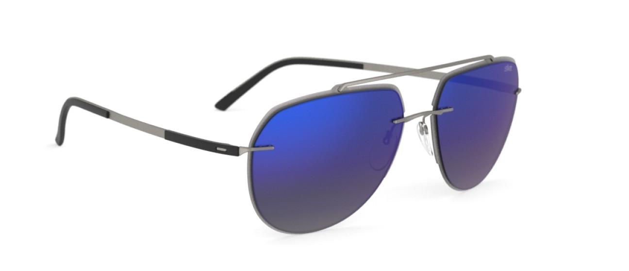 Sunglasses Silhouette Accent Shades 08719 6660 color slm blue mirror gradient shape aviator lenses 6660