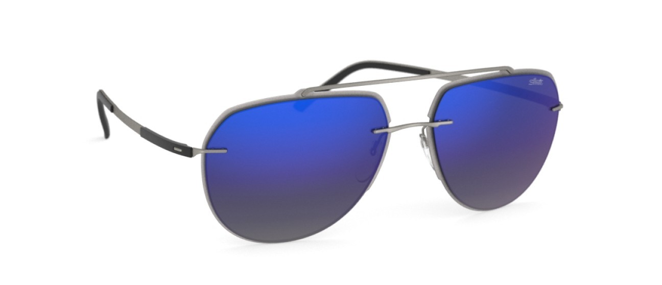 Sunglasses Silhouette Accent Shades 08719 6660 color slm blue mirror gradient shape aviator lenses 6660