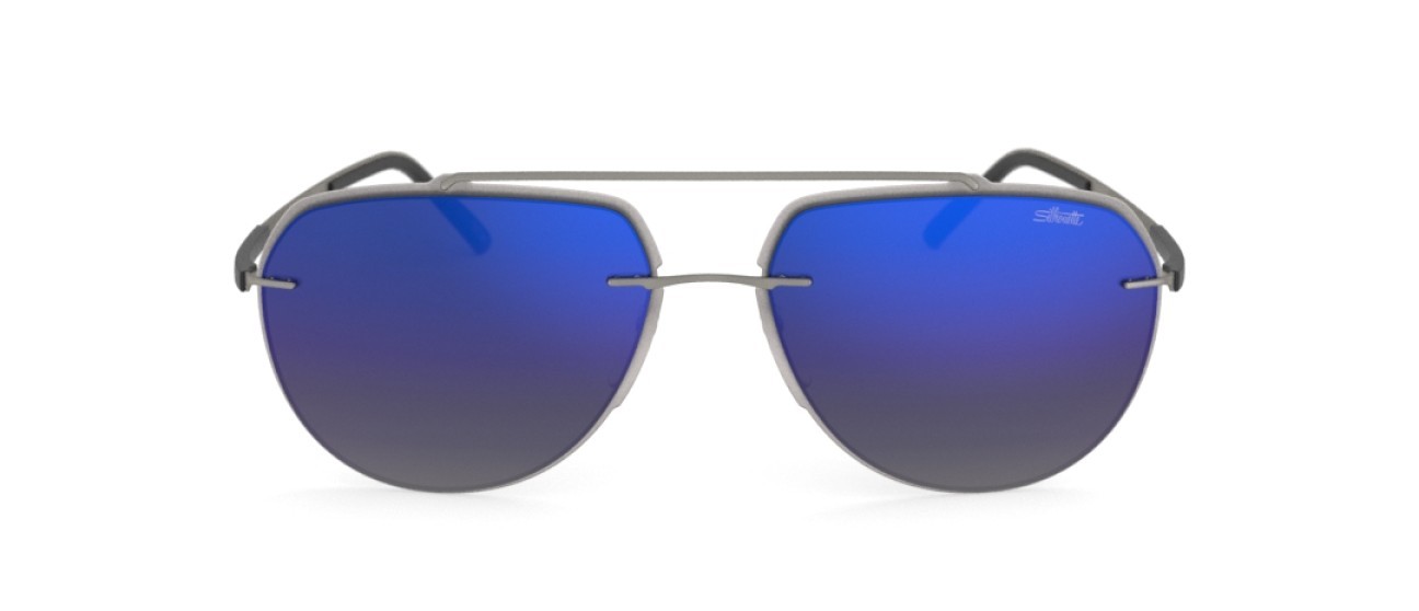 Sunglasses Silhouette Accent Shades 08719 6660 color slm blue mirror gradient shape aviator lenses 6660
