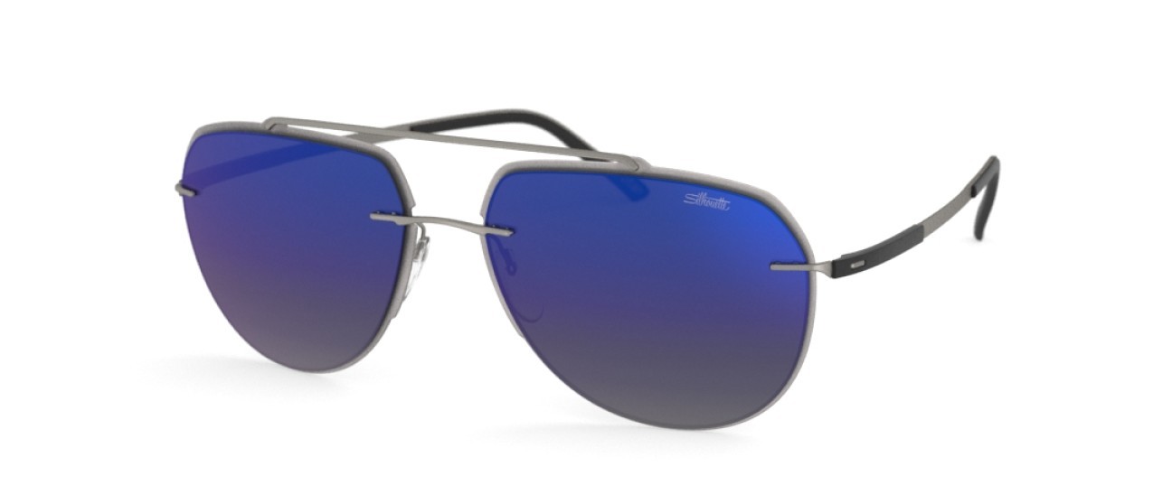 Sunglasses Silhouette Accent Shades 08719 6660 color slm blue mirror gradient shape aviator lenses 6660