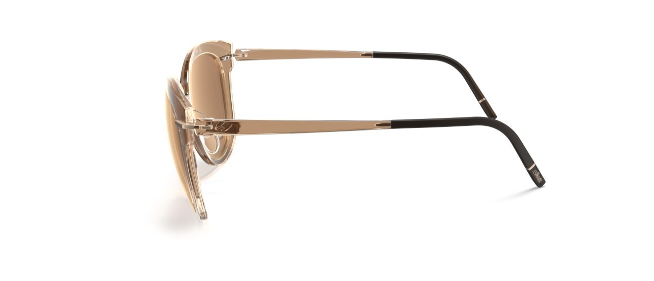 Sunglasses Silhouette Infinity Collection 03194 6030 color glossy caramel mirror shape cat eye lenses 6030