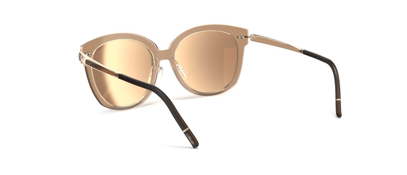 Sunglasses Silhouette Infinity Collection 03194 6030 color glossy caramel mirror shape cat eye lenses 6030