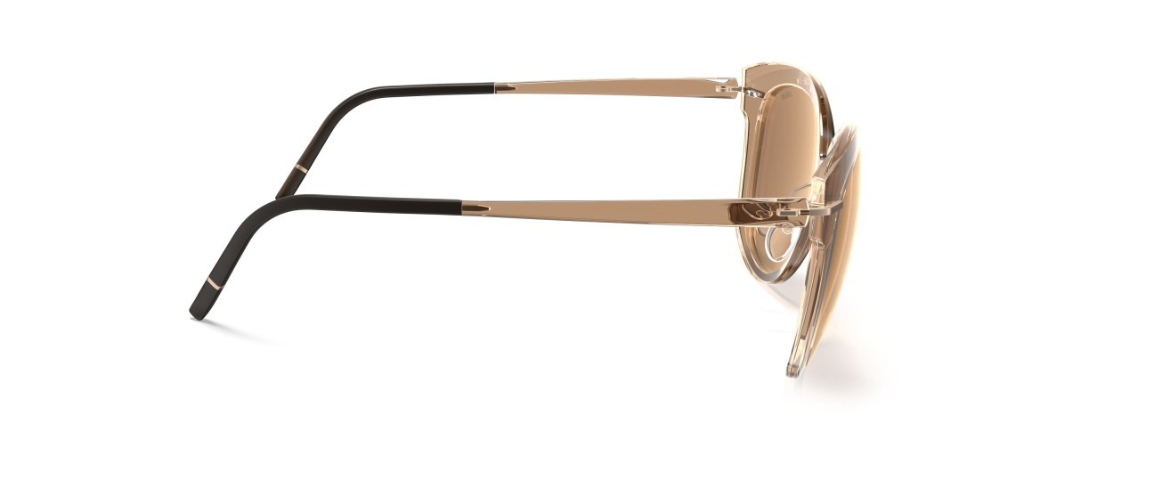 Sunglasses Silhouette Infinity Collection 03194 6030 color glossy caramel mirror shape cat eye lenses 6030