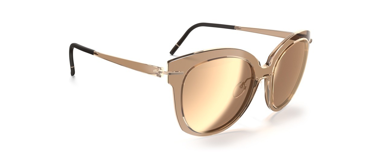 Sunglasses Silhouette Infinity Collection 03194 6030 color glossy caramel mirror shape cat eye lenses 6030