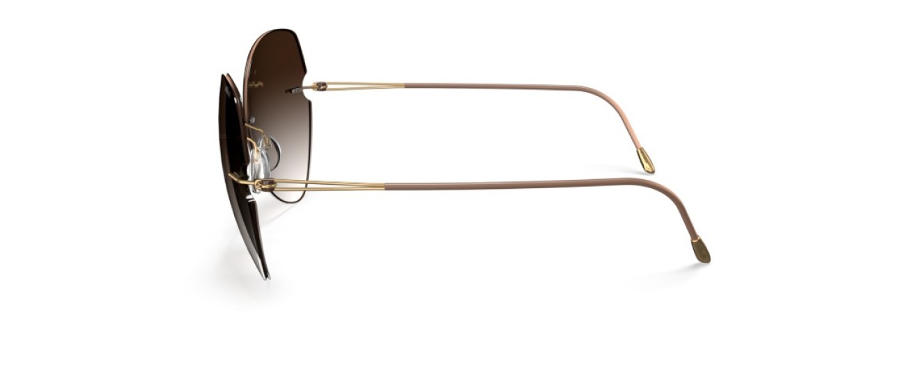 Sunglasses Silhouette Rimless Shades 08182 7530 color classic brown gradient shape butterfly lenses 7530
