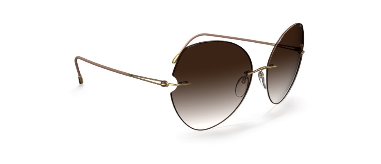 Sunglasses Silhouette Rimless Shades 08182 7530 color classic brown gradient shape butterfly lenses 7530