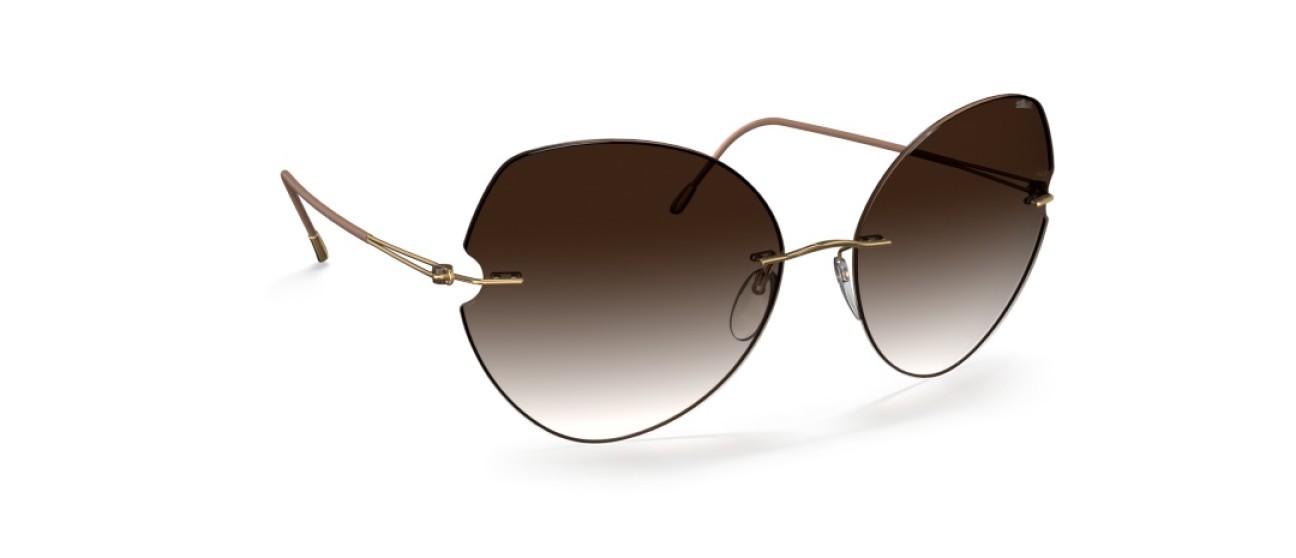 Sunglasses Silhouette Rimless Shades 08182 7530 color classic brown gradient shape butterfly lenses 7530
