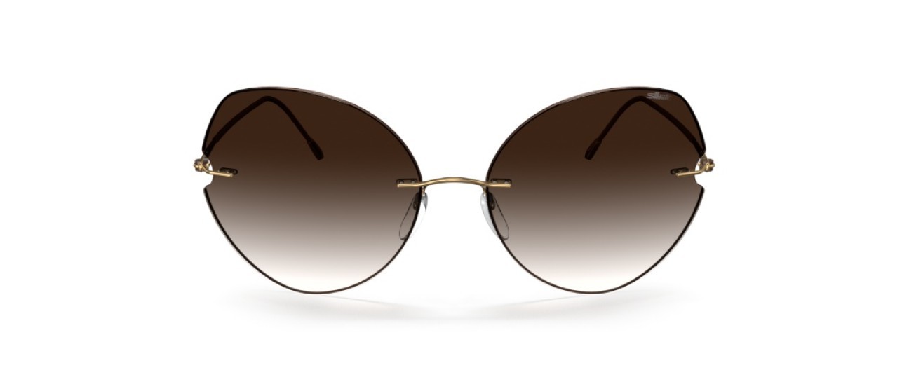 Sunglasses Silhouette Rimless Shades 08182 7530 color classic brown gradient shape butterfly lenses 7530