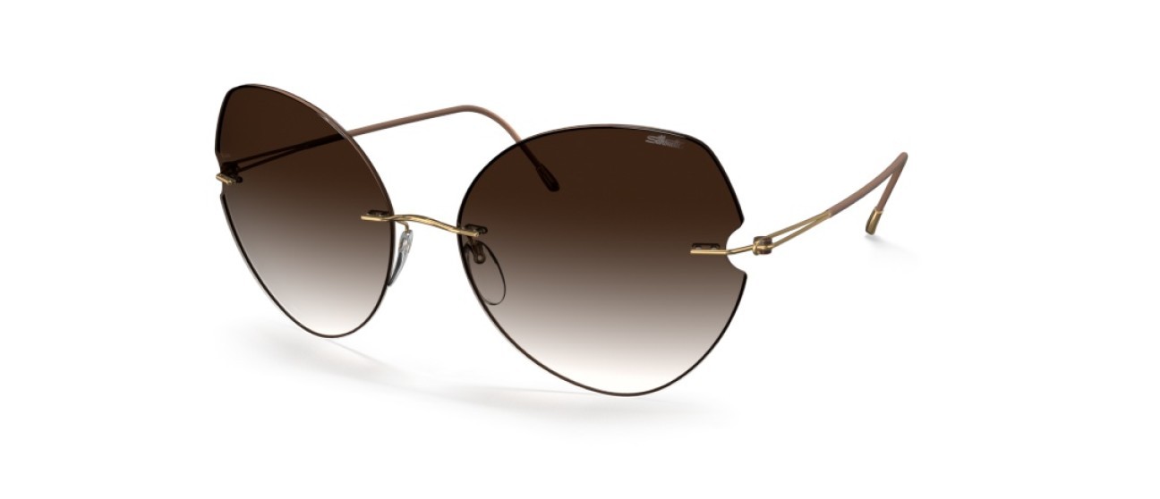 Sunglasses Silhouette Rimless Shades 08182 7530 color classic brown gradient shape butterfly lenses 7530