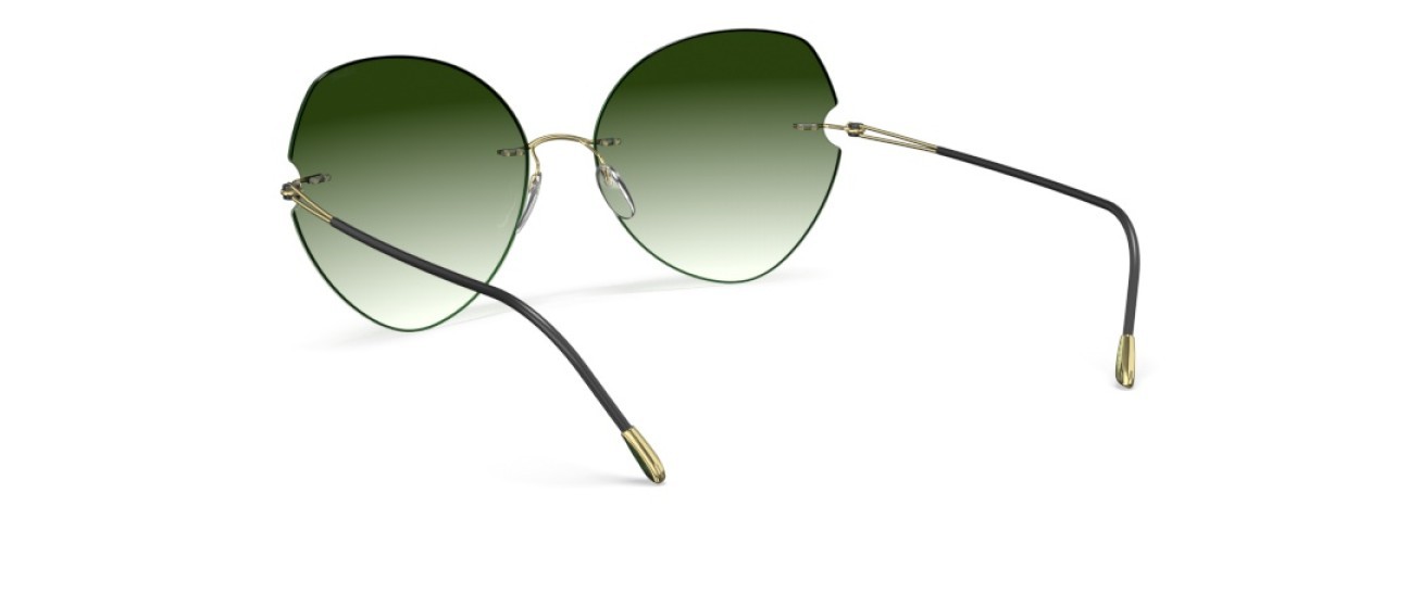 Sunglasses Silhouette Rimless Shades 08182 8540 color classic green gradient shape butterfly lenses 8540