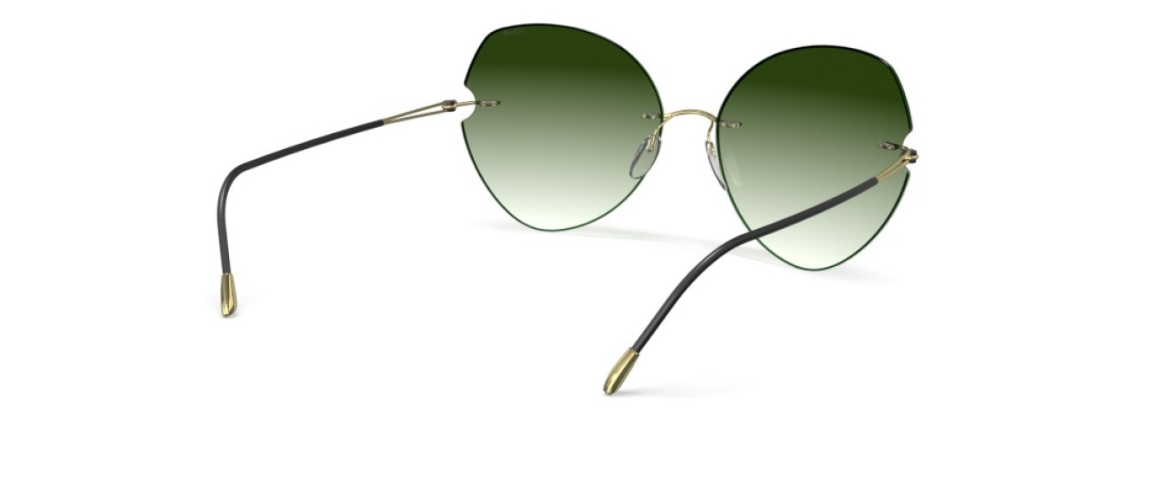 Sunglasses Silhouette Rimless Shades 08182 8540 color classic green gradient shape butterfly lenses 8540