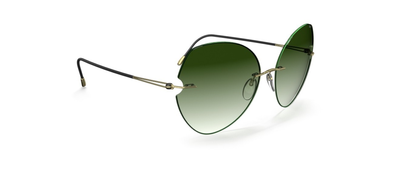 Sunglasses Silhouette Rimless Shades 08182 8540 color classic green gradient shape butterfly lenses 8540