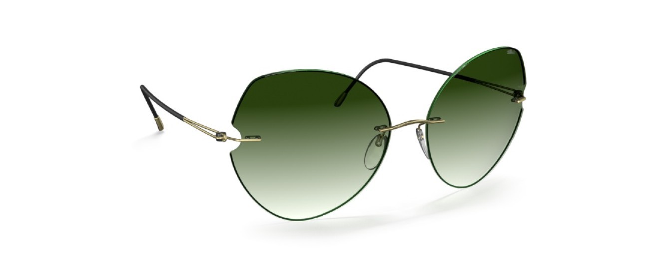 Sunglasses Silhouette Rimless Shades 08182 8540 color classic green gradient shape butterfly lenses 8540