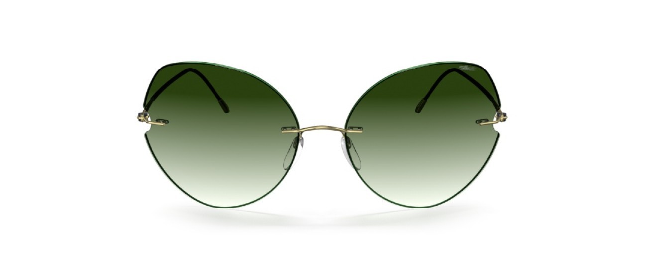 Sunglasses Silhouette Rimless Shades 08182 8540 color classic green gradient shape butterfly lenses 8540