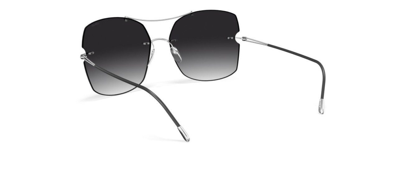 Occhiali da sole Silhouette Rimless Shades 08183 7000 colore classic grey gradient forma rettangolare lenti 7000