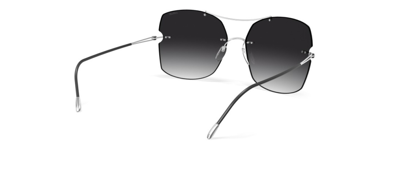 Occhiali da sole Silhouette Rimless Shades 08183 7000 colore classic grey gradient forma rettangolare lenti 7000
