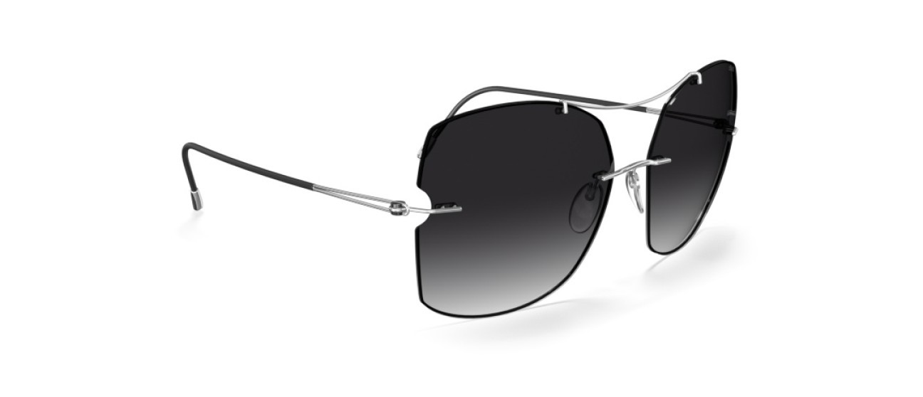 Occhiali da sole Silhouette Rimless Shades 08183 7000 colore classic grey gradient forma rettangolare lenti 7000