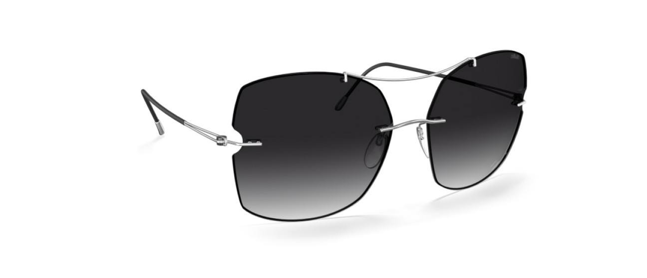 Occhiali da sole Silhouette Rimless Shades 08183 7000 colore classic grey gradient forma rettangolare lenti 7000
