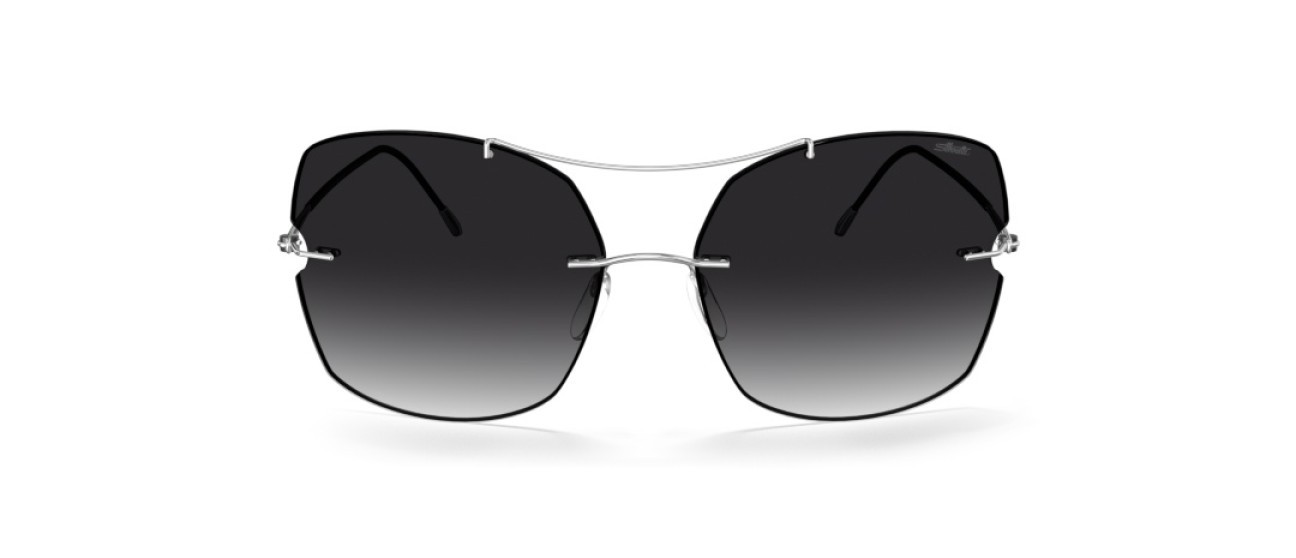 Occhiali da sole Silhouette Rimless Shades 08183 7000 colore classic grey gradient forma rettangolare lenti 7000