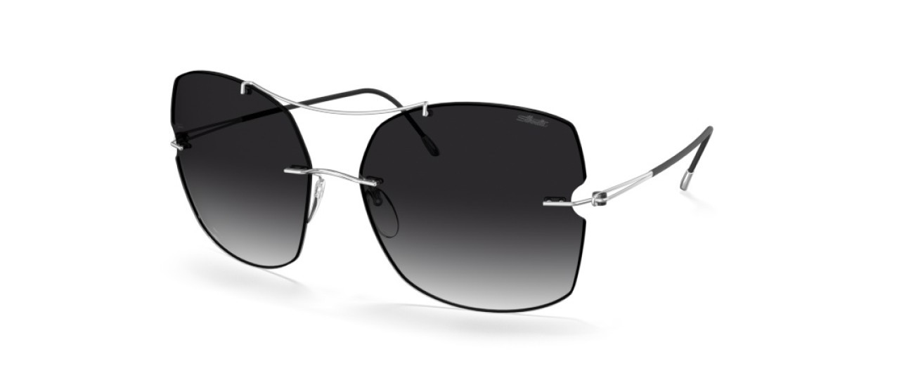 Occhiali da sole Silhouette Rimless Shades 08183 7000 colore classic grey gradient forma rettangolare lenti 7000