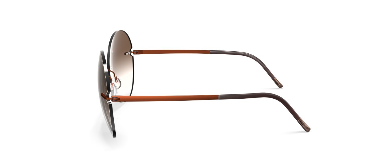 Occhiali da sole Silhouette Rimless Shades 08190 2540 colore classic brown gradient forma pantos lenti 2540