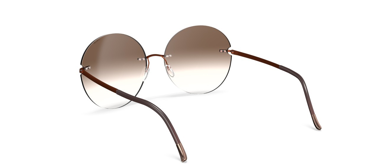 Occhiali da sole Silhouette Rimless Shades 08190 2540 colore classic brown gradient forma pantos lenti 2540