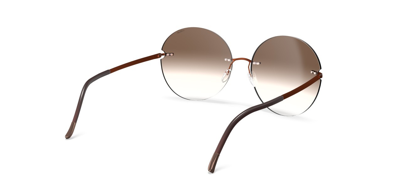 Occhiali da sole Silhouette Rimless Shades 08190 2540 colore classic brown gradient forma pantos lenti 2540