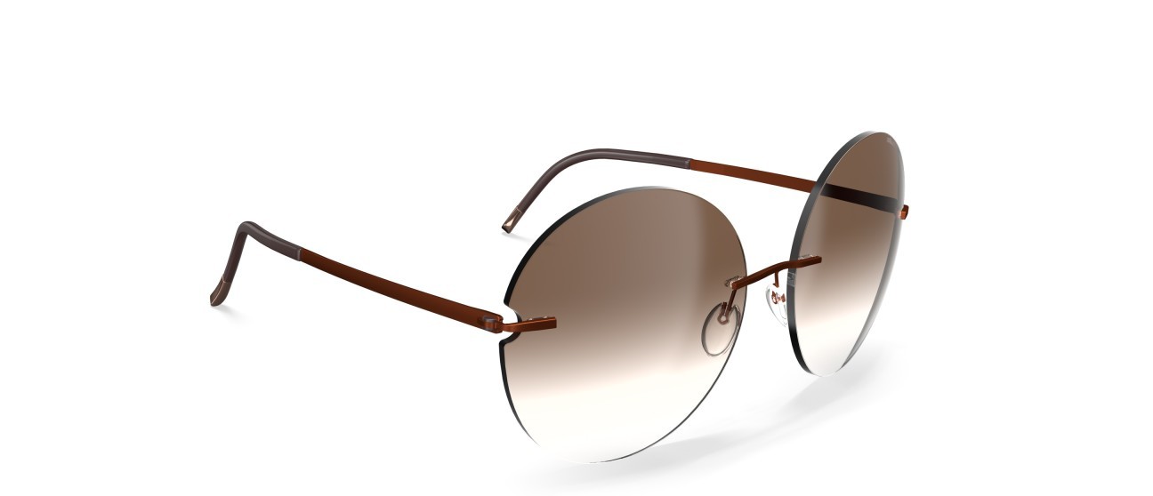Occhiali da sole Silhouette Rimless Shades 08190 2540 colore classic brown gradient forma pantos lenti 2540