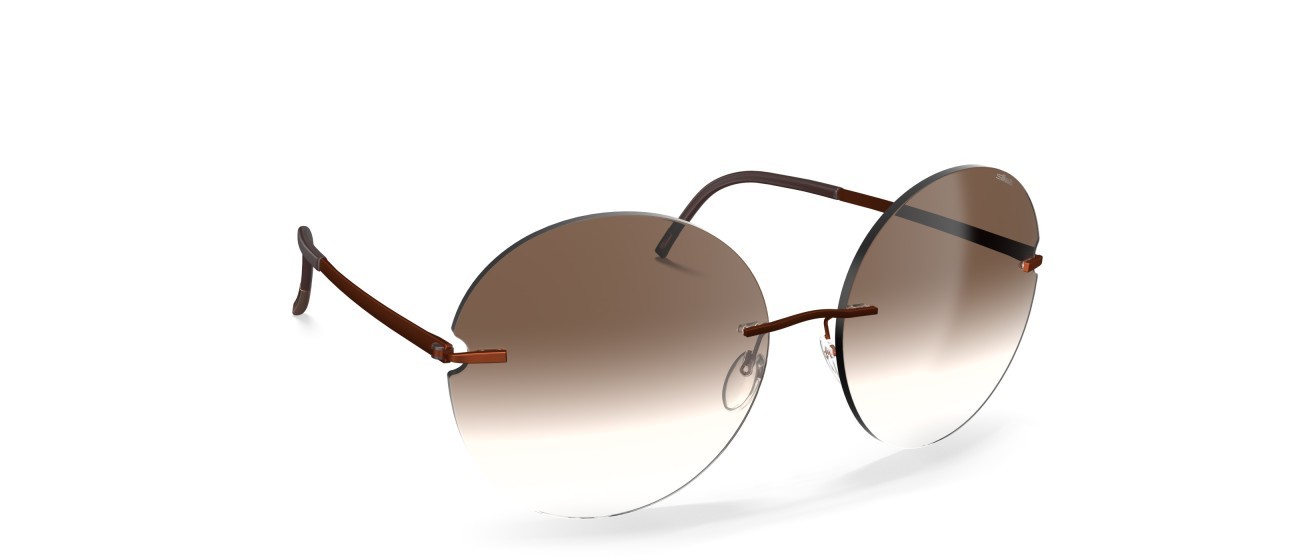 Occhiali da sole Silhouette Rimless Shades 08190 2540 colore classic brown gradient forma pantos lenti 2540
