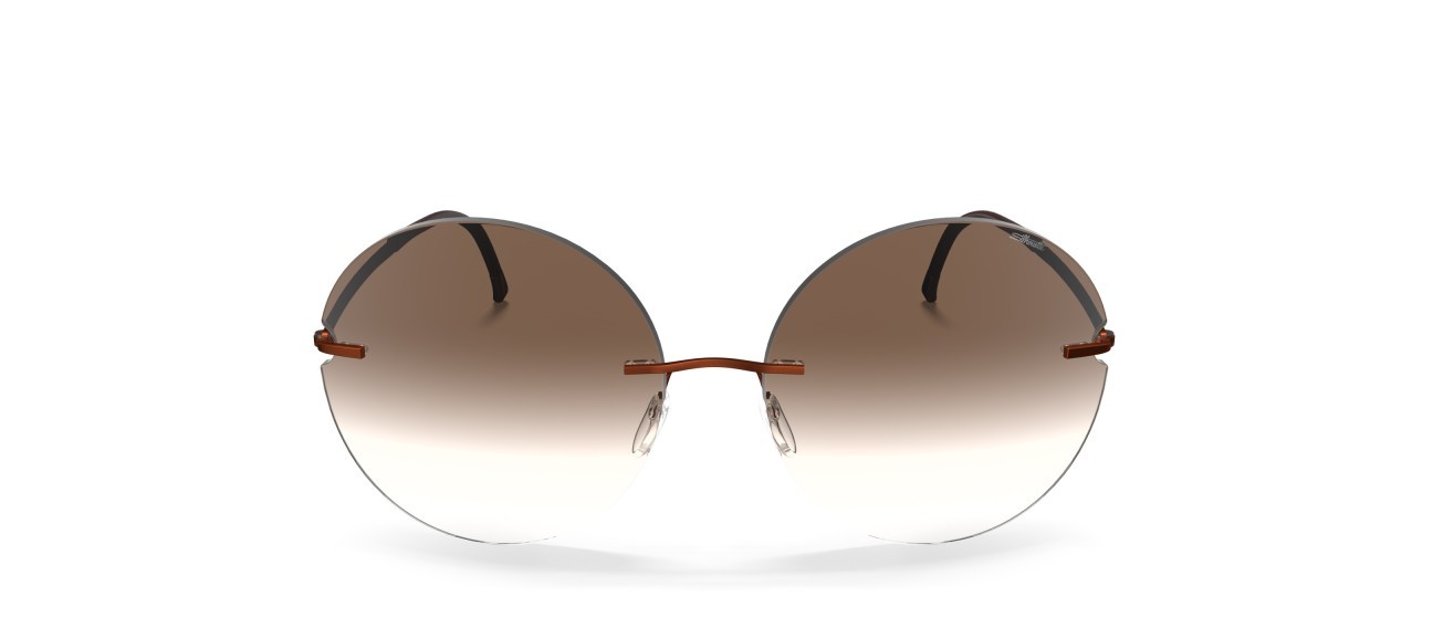 Occhiali da sole Silhouette Rimless Shades 08190 2540 colore classic brown gradient forma pantos lenti 2540