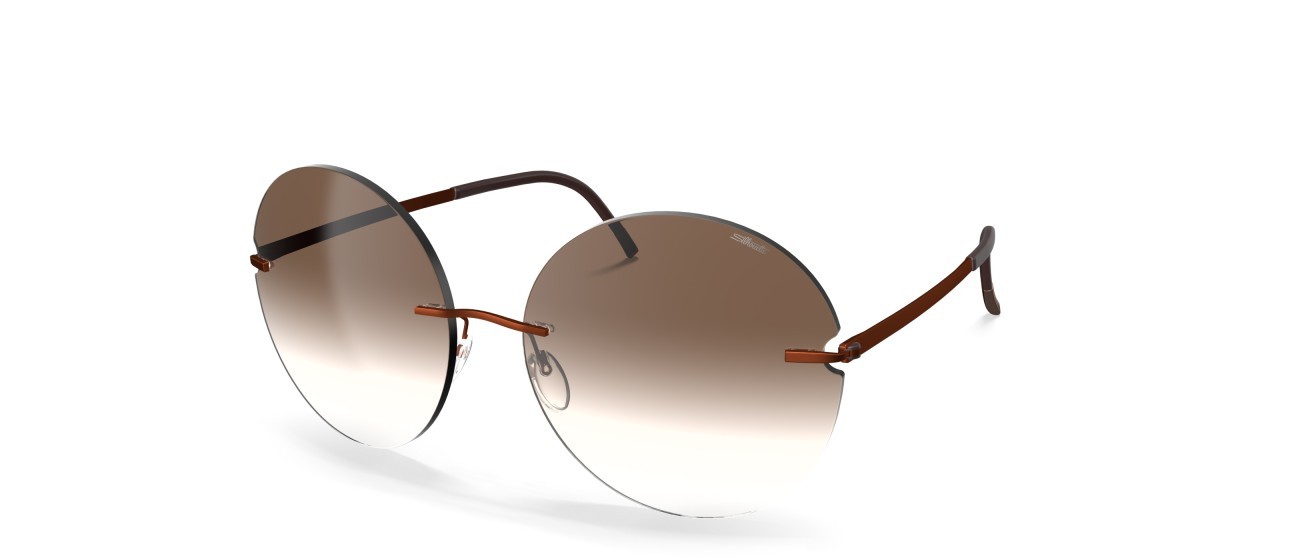 Occhiali da sole Silhouette Rimless Shades 08190 2540 colore classic brown gradient forma pantos lenti 2540