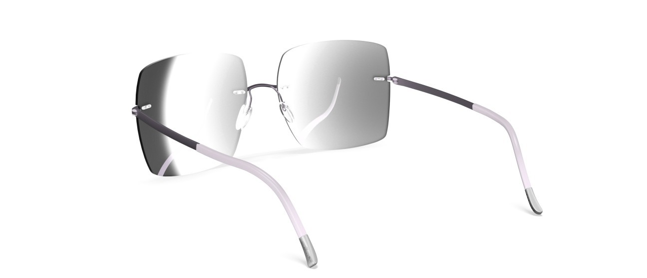 Occhiali da sole Silhouette Rimless Shades 08191 4040 colore slm silver mirror gradient forma rettangolare lenti 4040