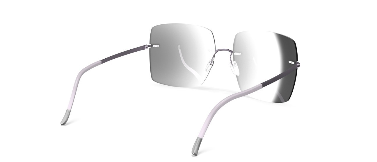 Occhiali da sole Silhouette Rimless Shades 08191 4040 colore slm silver mirror gradient forma rettangolare lenti 4040