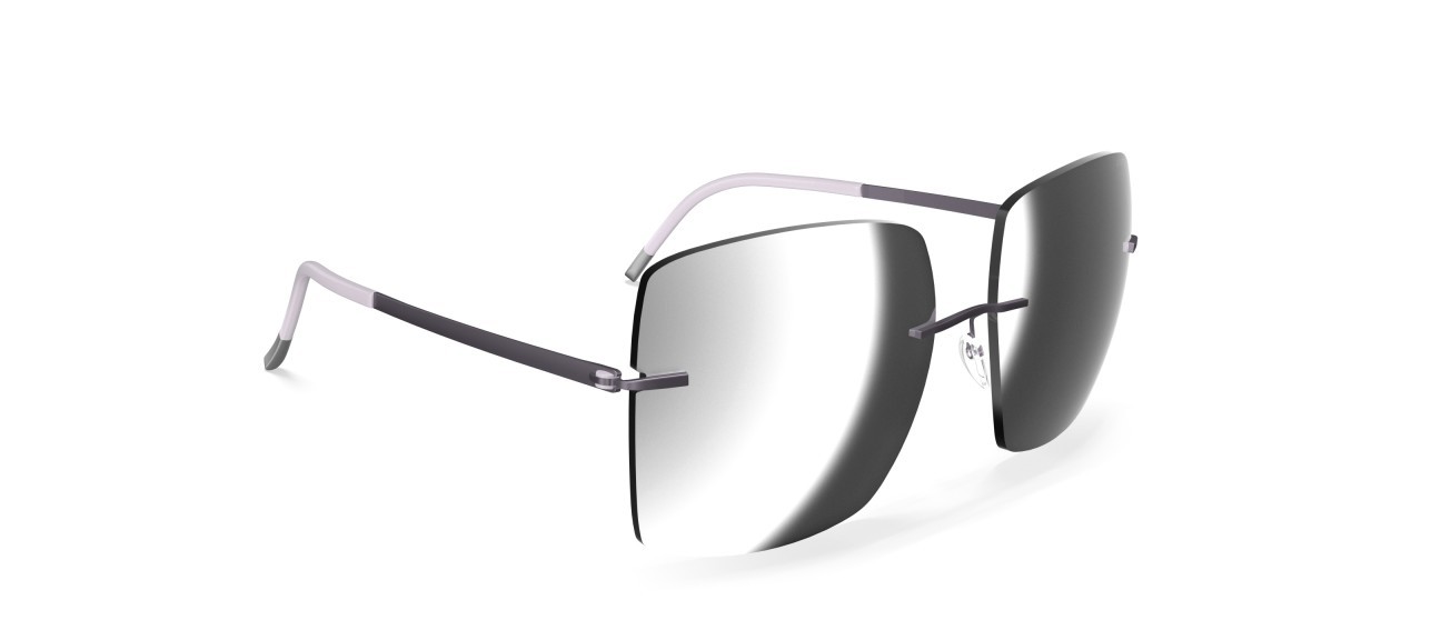 Occhiali da sole Silhouette Rimless Shades 08191 4040 colore slm silver mirror gradient forma rettangolare lenti 4040