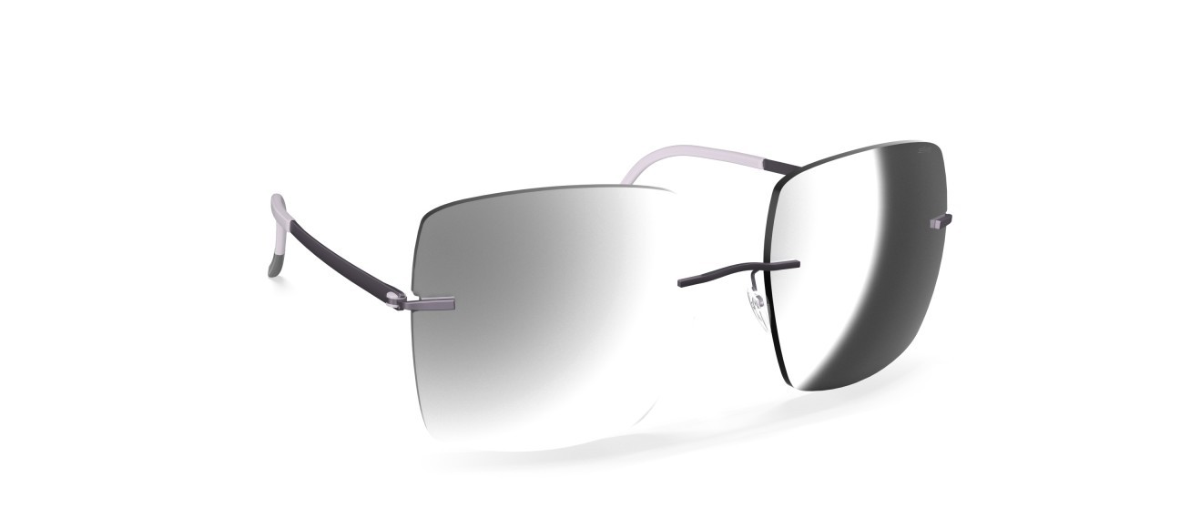 Occhiali da sole Silhouette Rimless Shades 08191 4040 colore slm silver mirror gradient forma rettangolare lenti 4040