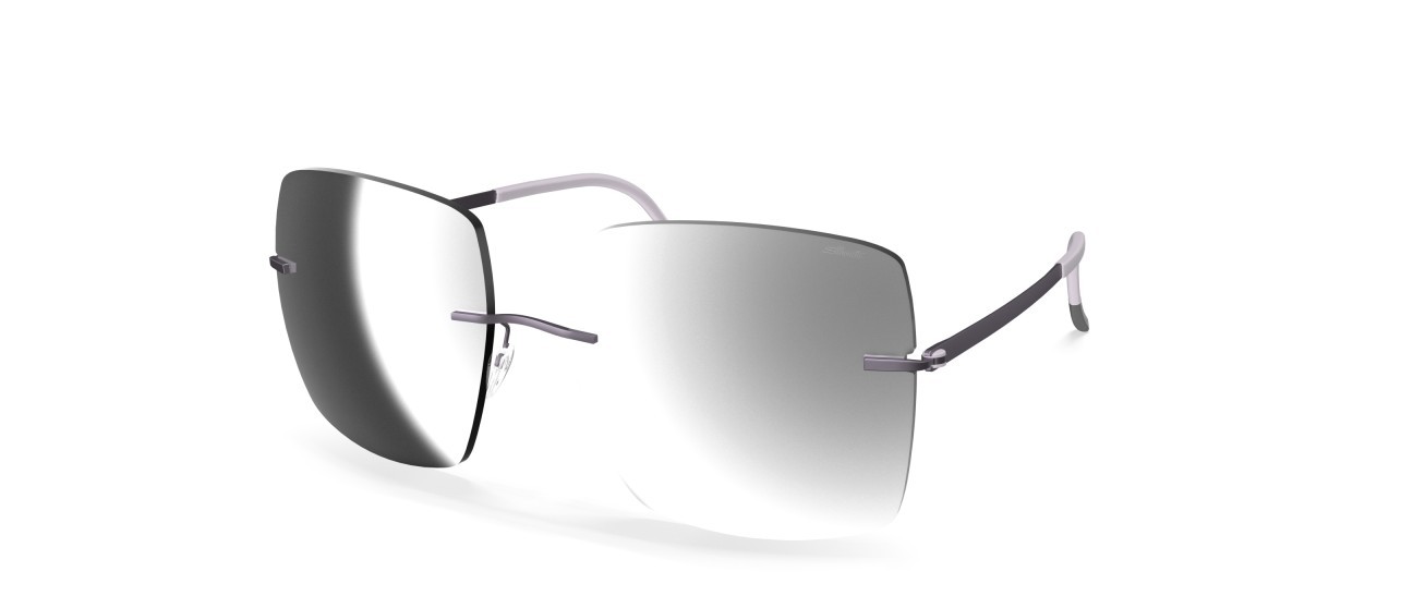 Occhiali da sole Silhouette Rimless Shades 08191 4040 colore slm silver mirror gradient forma rettangolare lenti 4040
