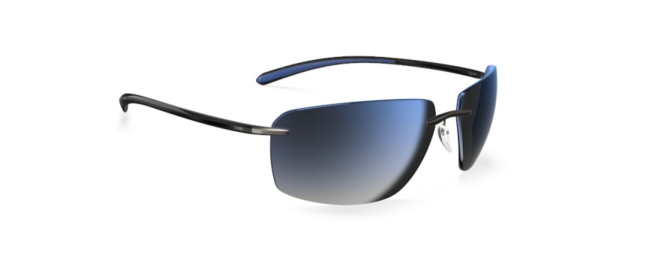 Occhiali da sole Silhouette Streamline Collection 08727 6560 colore slm blue mirror gradient forma rettangolare lenti 6560