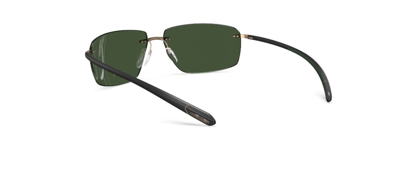 Sunglasses Silhouette Streamline Collection 08727 7631 color slm pol green shape rectangle lenses 7630