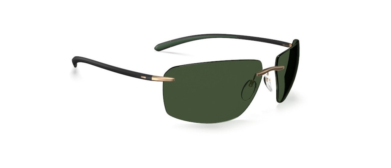 Sunglasses Silhouette Streamline Collection 08727 7631 color slm pol green shape rectangle lenses 7630