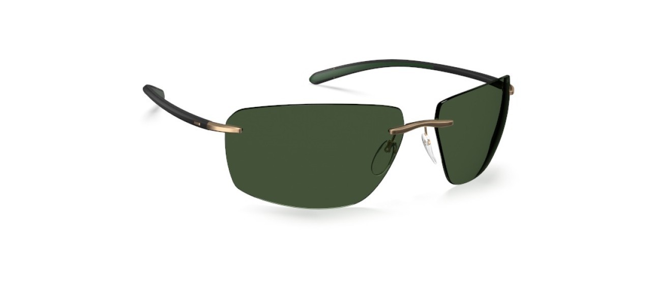 Sunglasses Silhouette Streamline Collection 08727 7631 color slm pol green shape rectangle lenses 7630