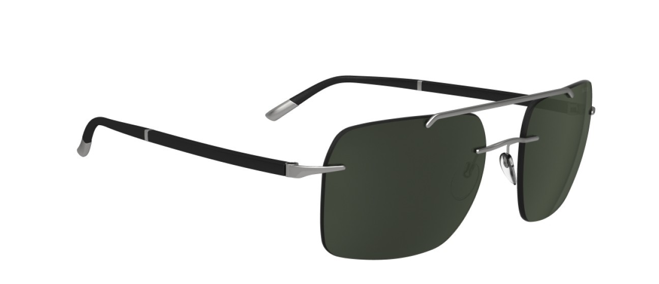 Occhiali da sole Silhouette Sun C-2 08708 6560 colore slm pol green forma aviator lenti 6560