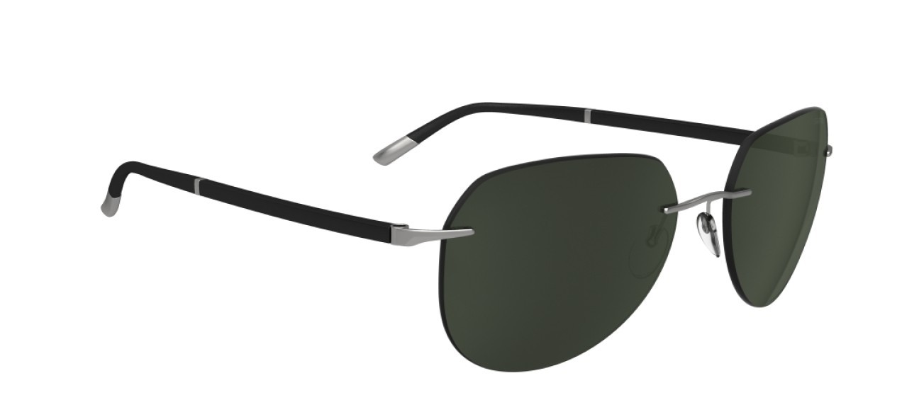 Occhiali da sole Silhouette Sun C-2 08709 6560 colore slm pol green forma aviator lenti 6560